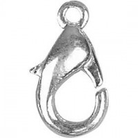 Karabinerverschluss, L 12 mm, Versilbert, 5Stck. [HOB-600160]