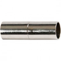 Magnetverschluss, L 23 mm, Lochgröße 6 mm, Versilbert, 2Stck. [HOB-60023]