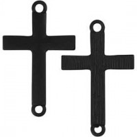 Kreuz, Größe 20x30 mm, Lochgröße 2 mm, Schwarz, 4Stck. [HOB-60137]