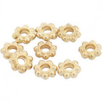 Spacer Bead, D: 6 mm, hole size 2 mm, 1 pack, gold-plated [HOB-61043]