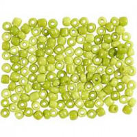 Rocailleperle, Größe 8/0 , D: 3 mm, Lindgrün, 25g, Lochgröße 0,6-1,0 mm [HOB-682061]