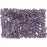 Rocailleperle, Größe 8/0 , D: 3 mm, Lila metallic, 25g, Lochgröße 0,6-1,0 mm [HOB-682131]