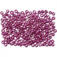 Rocailleperle, Größe 8/0 , D: 3 mm, Lila metallic, 500g, Lochgröße 0,6-1,0 mm [HOB-682132]
