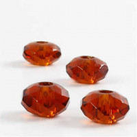 Glasperlen, Größe 9x14 mm, Lochgröße 4 mm, Braun, 4Stck. [HOB-68949]