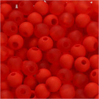 Kunststoffperlen, D: 6 mm, Lochgröße 2 mm, Orange, 40g, ca. 150 Stck [HOB-69590]