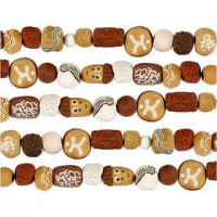 Perlen-Sortiment in Luxus-Ausführung, D: 9-19 mm, Lochgröße 3-4 mm, Gelbtöne, 1Set [HOB-99060]