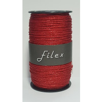 Kräuselband Filex Rot Glitzer 1mm x 100 meter (1 Rolle) [HV-FLX1R]