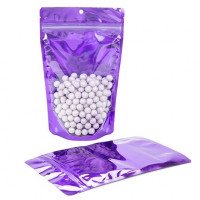 Standbodenbeutel Transparent/Violet 13x7,9x20,6cm | 113 Gramm (100 Stück) [ZBGB3VL]