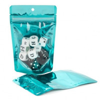 Standbodenbeutel Transparent/Teal 10,2x6x15,2cm | 57 Gramm (100 Stück) [ZBGB2TL]