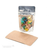 Kraft Backed Stand Up Zipper Pouch 10,2 x 6 x 15,2cm (235ml) (100 Pieces) [ZBGK2]