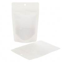 Standbodenbeutel Kompostierbar Kraft Weiß 10,2x6x15,2cm | 57 Gramm (100 Stück) [ZBGEK2W]