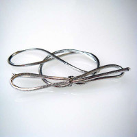 Dekorative Schleifen metallisch Silber 40,5cm (50 Stück) [16MS]