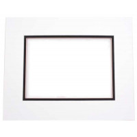 Fertig-Passepartouts Weiß/Schwarz 27,9x35,6cm doppelte Dicke mit 19,4x24,5cm Ausschnitt (10 Stück) [MD20021]