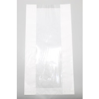 Papierbeutel mit Fenster 16x8x38cm Weiß Kraft 40 g/qm (100 Stück) [PAZ1618]