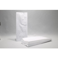 Papierbeutel Weiß 11x4x24cm mit Seitenfalten | Inhalt 0,75kg Zellulose 35grs (100 Stück) [PAV1112]