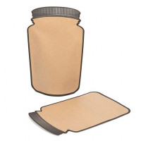 Standbodenbeutel Kraft Glasform 13x7.6x20.6cm (100 Stück) [SP3K]